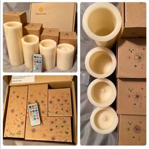 Orange Tree Trade Flameless Candles, 4Pc. Set w/ Remote